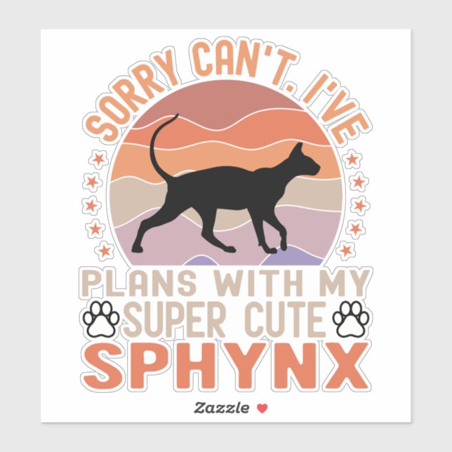 Ich habe mit meiner Sphynx-Katze Pläne Aufkleber (Blatt)