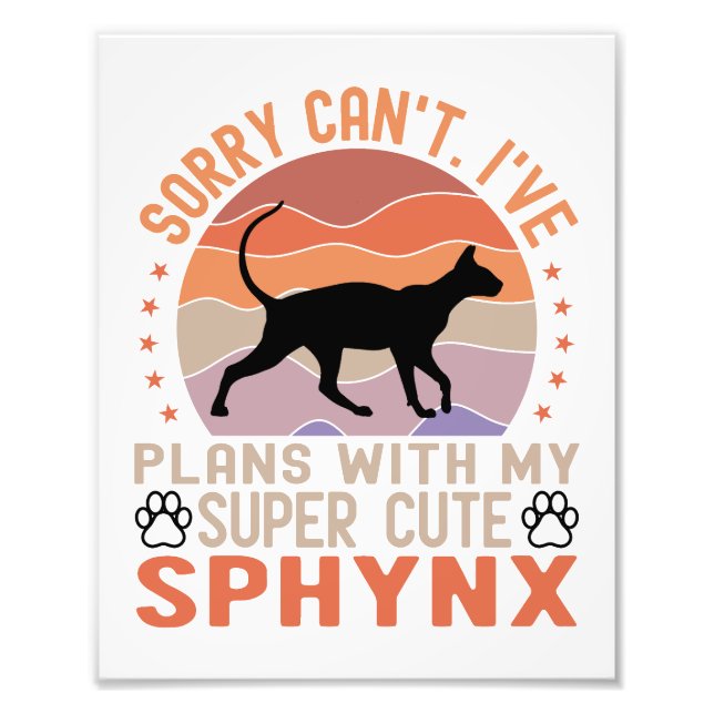 Ich habe mit meiner Sphynx-Katze Pläne Fotodruck (Vorne)