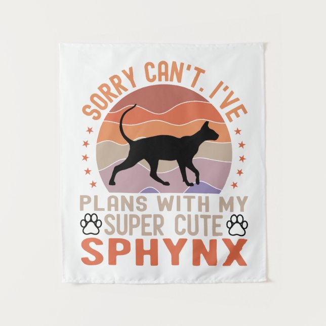 Ich habe mit meiner Sphynx-Katze Pläne Wandteppich (Vorderseite)