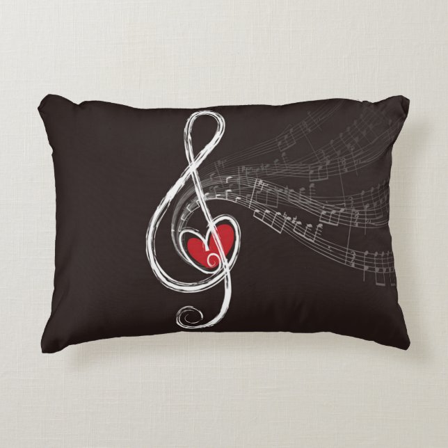 ICH HABE MUSIC Treble Clef Black Wohngestaltung Dekokissen (Vorderseite)