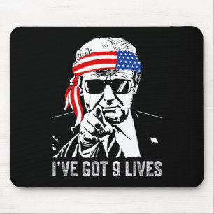 Ich habe neun Leben - Trump 2024 Lustig  Mousepad