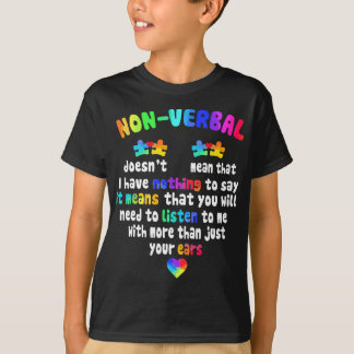 Ich habe nicht-VERBAL Puzzle Piece Neon Pastel Aut T-Shirt