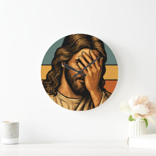Ich habe nie gesagt, dass Jesus Meme lustiger Chri Große Wanduhr