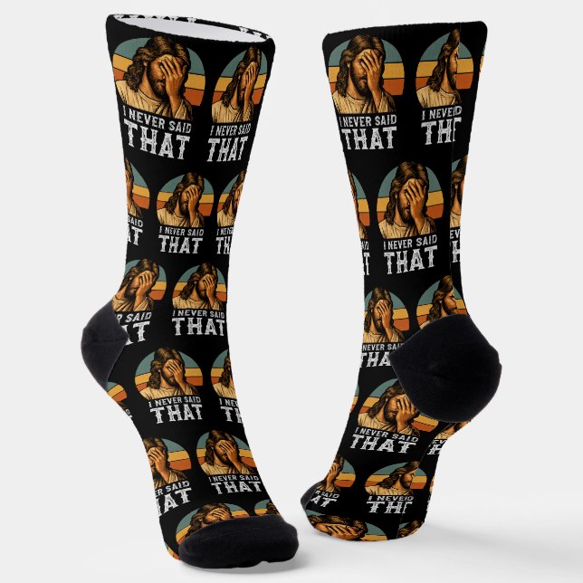 Ich habe nie gesagt, Jesus Meme Funny Christlich Socken (Gewinkelt)