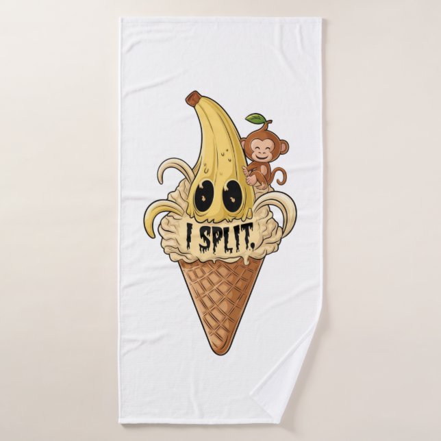 Ich habe niedliches Bananeneis gespalten Badhandtuch Set (Badehandtuch)