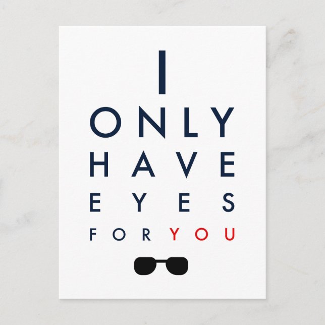 Ich habe nur Augen für dich - Sonnenbrille Postkarte (Vorderseite)
