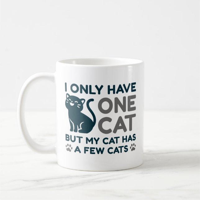 Ich habe nur eine Katze Kaffeetasse (Links)