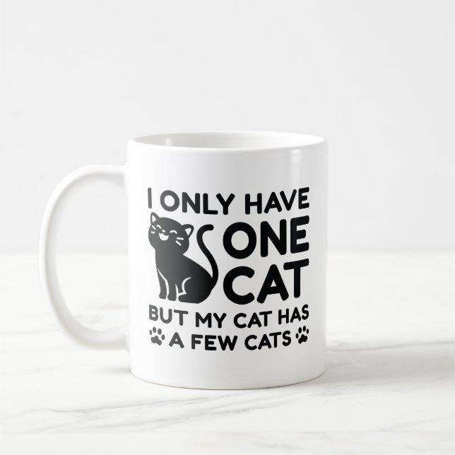 Ich habe nur eine Katze Kaffeetasse (Links)