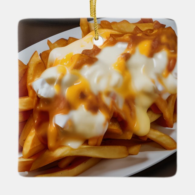 Ich habe nur Freunde für dich | Funny Cheesy Fries Keramikornament (Vorderseite)