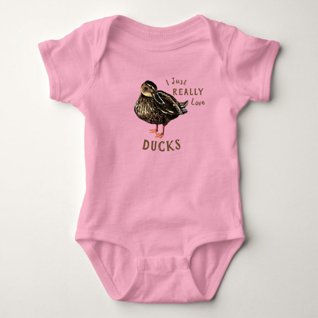 Ich habe nur wirklich Liebe Ducks Baby Bodysuit Strampler (Vorderseite)