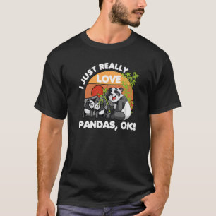 Ich habe nur wirklich Liebe Pandas Ok Tierbär Retr T-Shirt