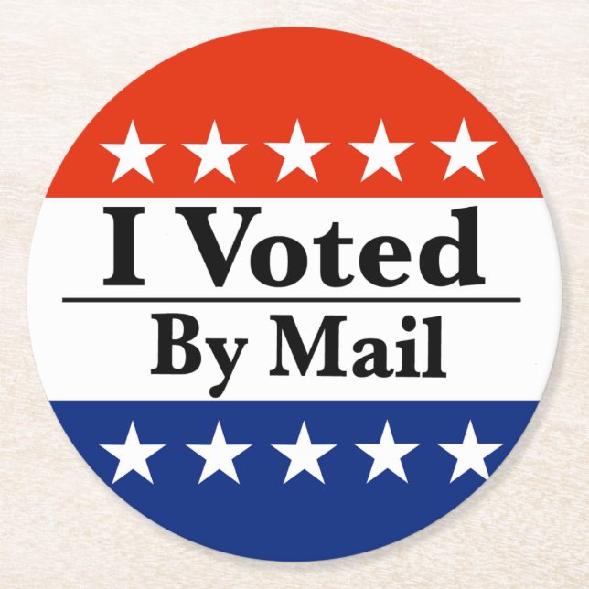 Ich habe per Post abgestimmt Runder Pappuntersetzer (Vorderseite)