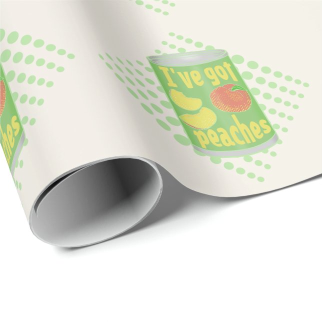 Ich habe Pfirsiche got Geschenkpapier (Rolleneckpunkt)