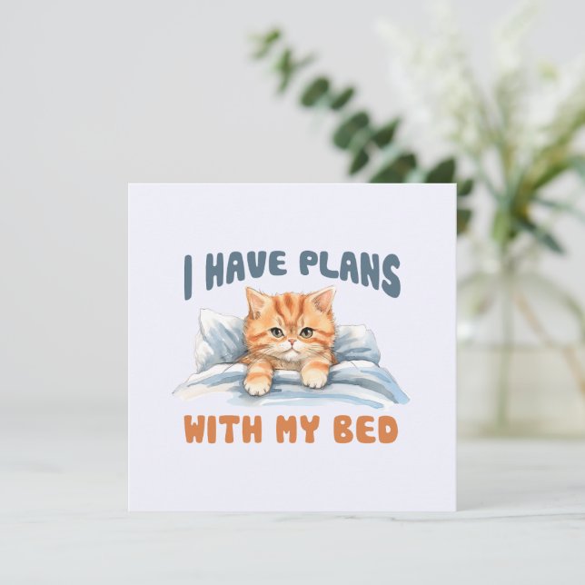 Ich habe Pläne mit meinem Bett - Cosy Orange Cat (Stehend Vorderseite)