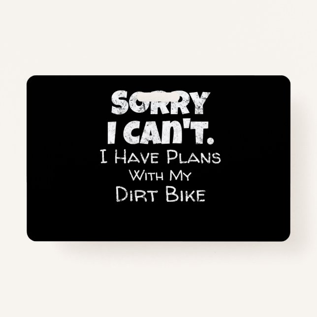 Ich habe Pläne mit meinem Dirt-Bike-Geschenk Ausweis (Vorderseite)