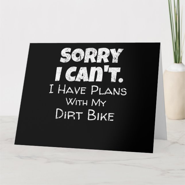 Ich habe Pläne mit meinem Dirt-Bike-Geschenk Karte (Vorderseite)