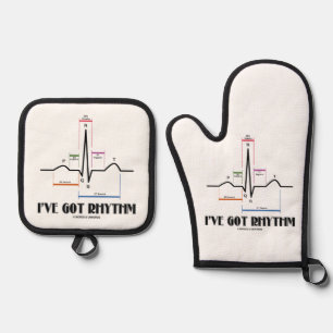 Ich habe Rhythm EKG EKG Elektrokardiogramm Got Ofenhandschuh & Topflappen-Set
