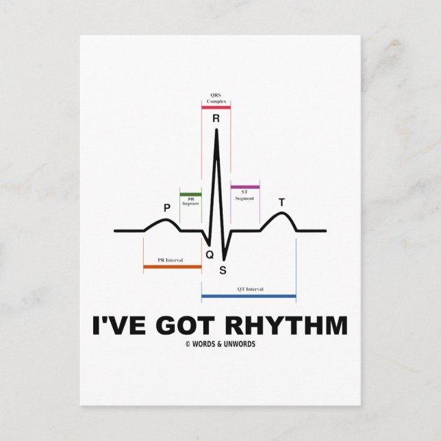 Ich habe Rhythm Got (EKG - EKG Herzschlag) Postkarte (Vorderseite)