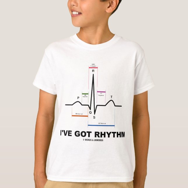 Ich habe Rhythmus (ECG - EKG Herz-Schlag) T-Shirt (Vorderseite)