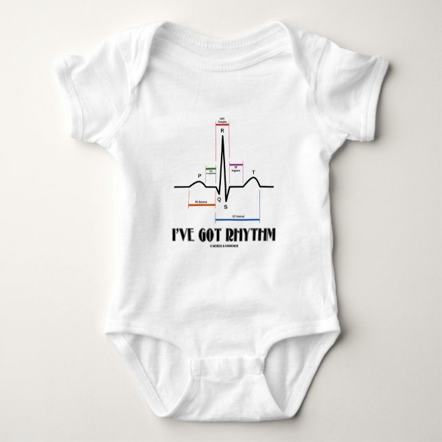 Ich habe Rhythmus (ECG/EKG - Oldgate Weg-Kontur) Baby Strampler (Vorderseite)