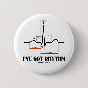 Ich habe Rhythmus (ECG/EKG - Oldgate Weg-Kontur) Button