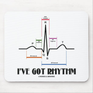 Ich habe Rhythmus (ECG/EKG - Oldgate Weg-Kontur) Mousepad