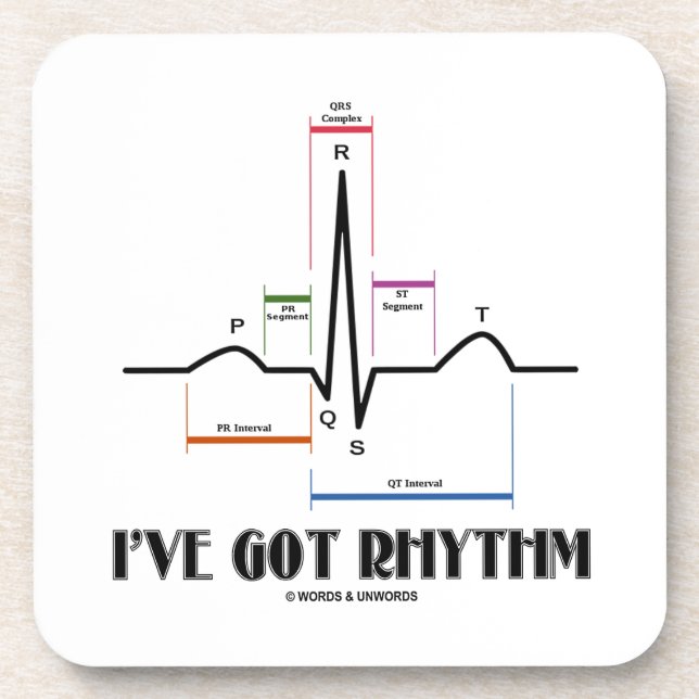 Ich habe Rhythmus (EKG/ECG Herzschlag) Untersetzer (Vorderseite)