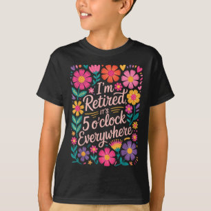 Ich habe seine 5 Ouhr überall geerbt, Boho Floral T-Shirt