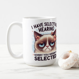 Ich habe selektives Gehör, lustiges Katzenliebhabe Kaffeetasse