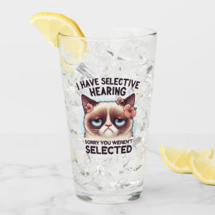 Ich habe selektives Gehör Lustiges Katzenliebhaber Glas