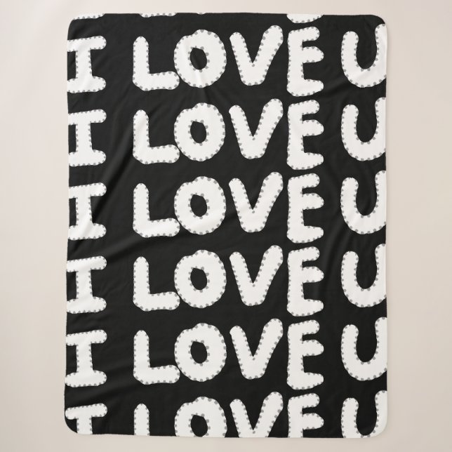 Ich habe Sie auf schwarzem Hintergrund Liebe Sherpadecke (Vorderseite)