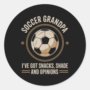 Ich habe Snacks Schatten und Meinungen Soccer Gran Runder Aufkleber