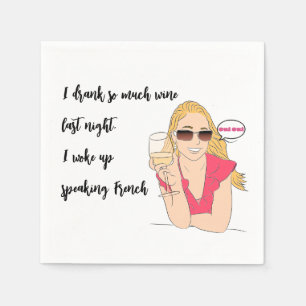 "Ich habe so viel Wein getrunken - Funny Cocktail Serviette