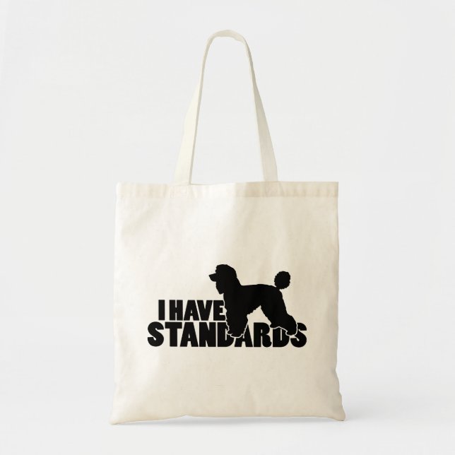 Ich habe Standards - Standardpudel-Silhouettegang Tragetasche (Vorne)