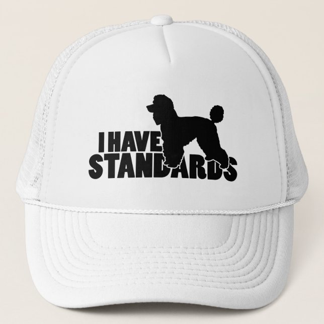 Ich habe Standards - Standardpudel-Silhouettegang Truckerkappe (Vorderseite)