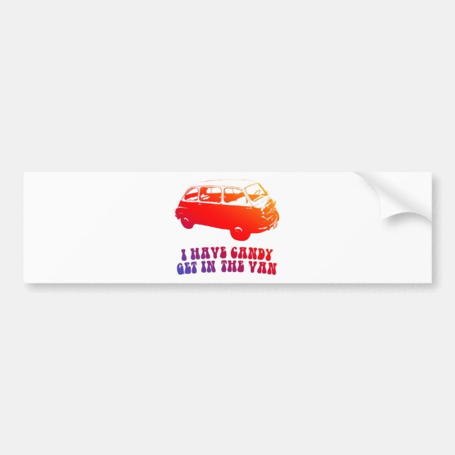 Ich habe Süßigkeiten, komm in den Van Autoaufkleber (Vorne)