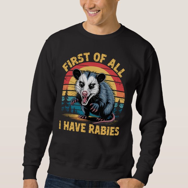 Ich habe Tollwut-Sonnenuntergang-Retro Sweatshirt (Vorderseite)