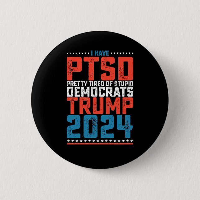 Ich habe Trump 2024 Hübsch satt. Button (Vorderseite)
