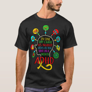 Ich habe viele Ideen ADHD Awareness Orange Ribbon  T-Shirt