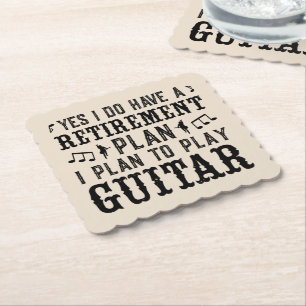 Ich habe vor, Gitarrenruhestandsplan Funny Sprichw Untersetzer