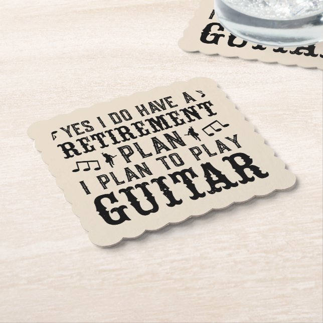 Ich habe vor, Gitarrenruhestandsplan Funny Sprichw Untersetzer (angewinkelt)