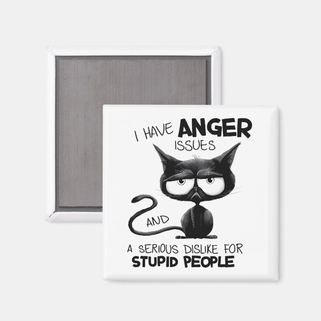 Ich habe Wutprobleme Lustiges Katzenliebhaber-Gesc Magnet (Vorderseite/Rückseite)