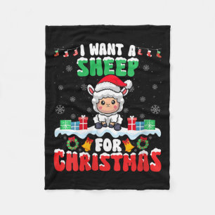 Ich habe zu Weihnachten ein Schaf Gewollt - Schafe Fleecedecke
