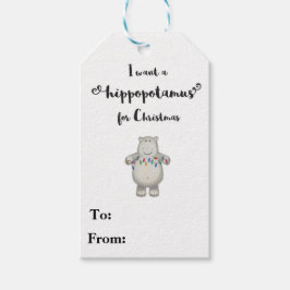 Ich habe zu Weihnachten einen Hippopotamus Gewollt Geschenkanhänger