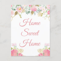Ich habe Zuhause Sweet Zuhause Floral Postcard ver
