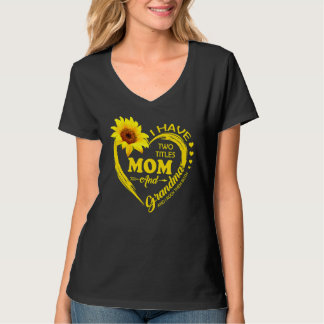 Ich habe zwei Titel Mama und Oma Sonnenblumen Frau T-Shirt