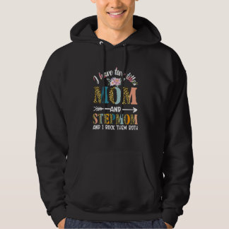 Ich habe zwei Titel Mama und Stepama Blumenmütter  Hoodie