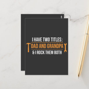 Ich habe zwei Titel Papa und Opa Heimwerker-Vater Postkarte