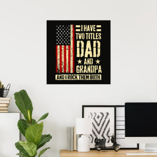 Ich habe zwei Titel Papa und Opa Vatertag Poster
