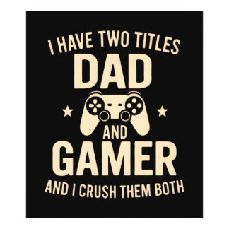 Ich habe zwei Titel Vater und Gamer Lustiger Gamin Fotodruck